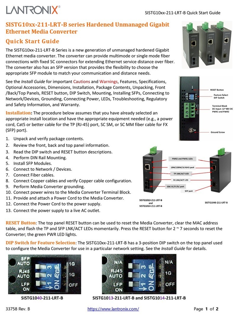 Lantronix SISTG10xx-211-LRT-B Series quick start guide