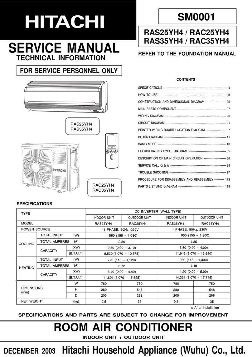 Hitachi RAS-25YH4 User manual Hitachi RAS-25YH4 User manual