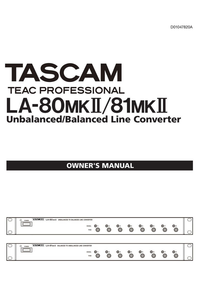TEAC PROFESSIONAL Tascam LA-80MKII owner's manual