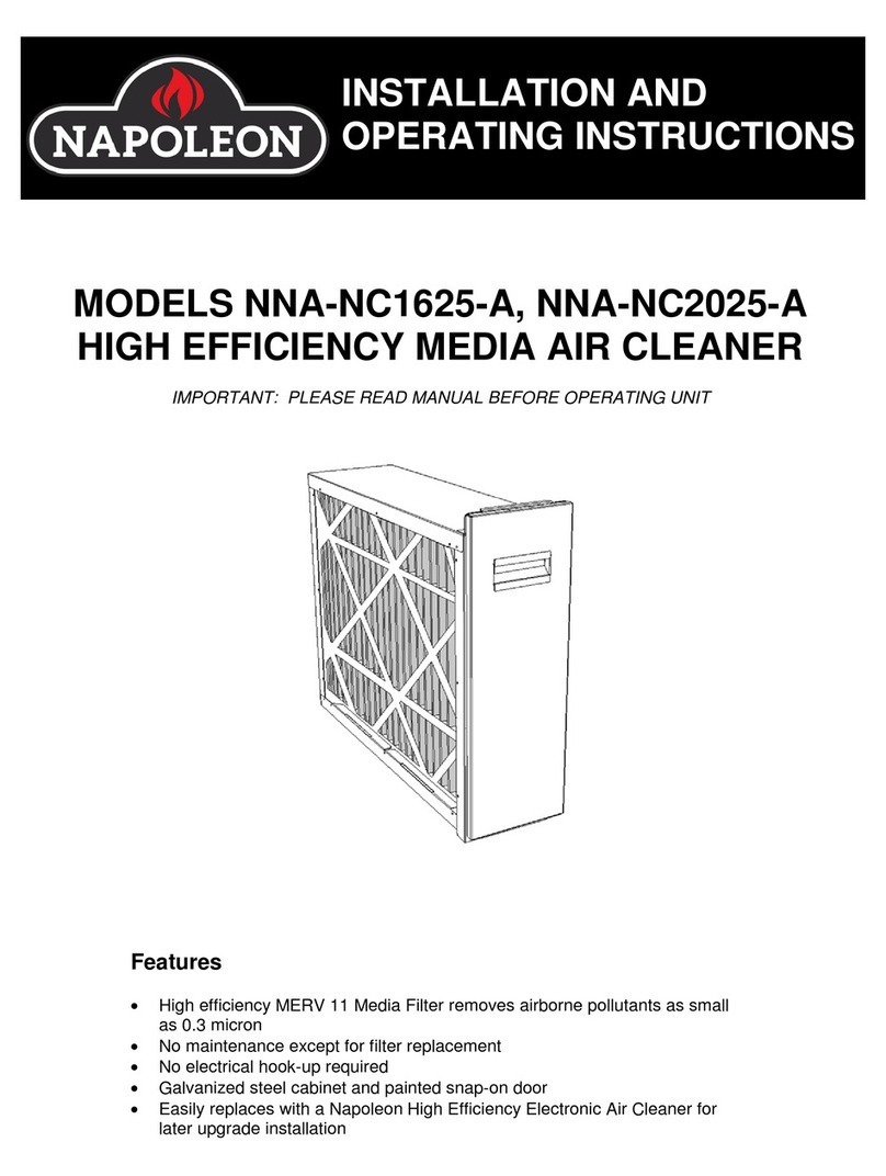 Napoleon NNA-NC1625-A Installation and operating instructions