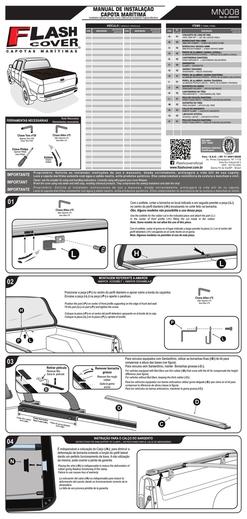 Flash Cover MN008 installation manual