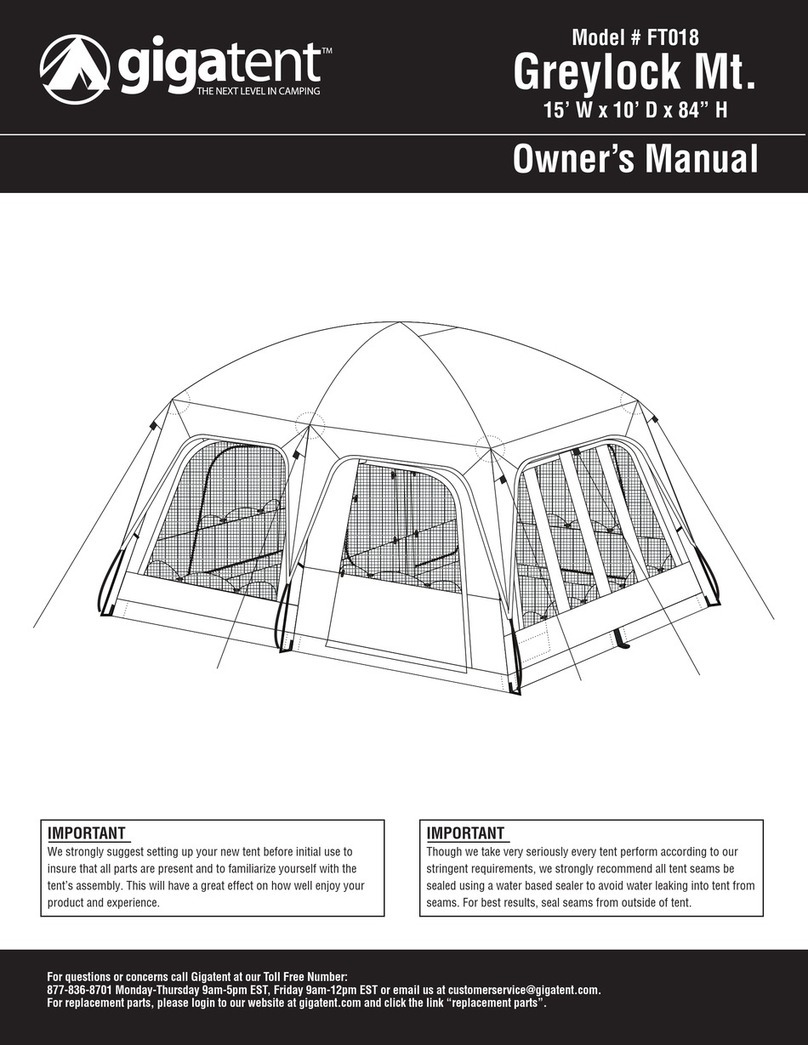 GigaTent Greylock Mt. FT018 owner's manual