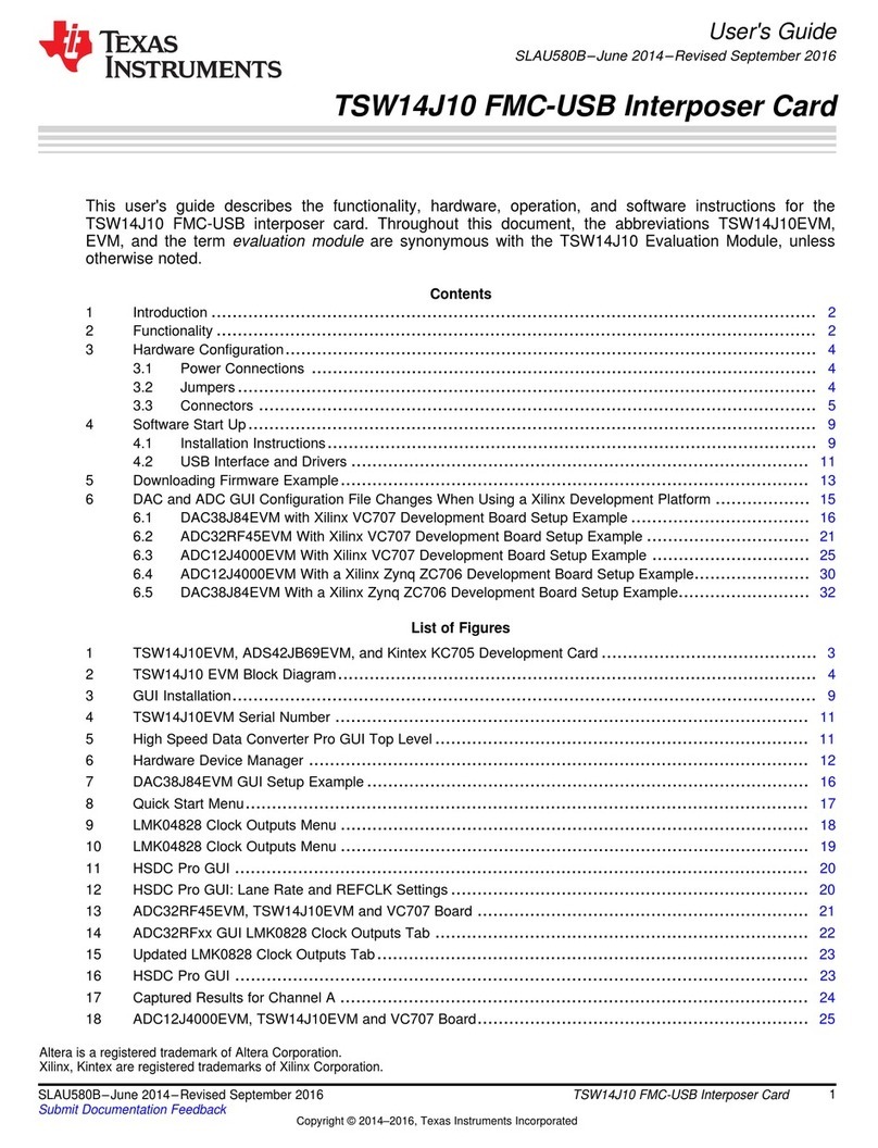 Texas Instruments TSW14J10 User manual