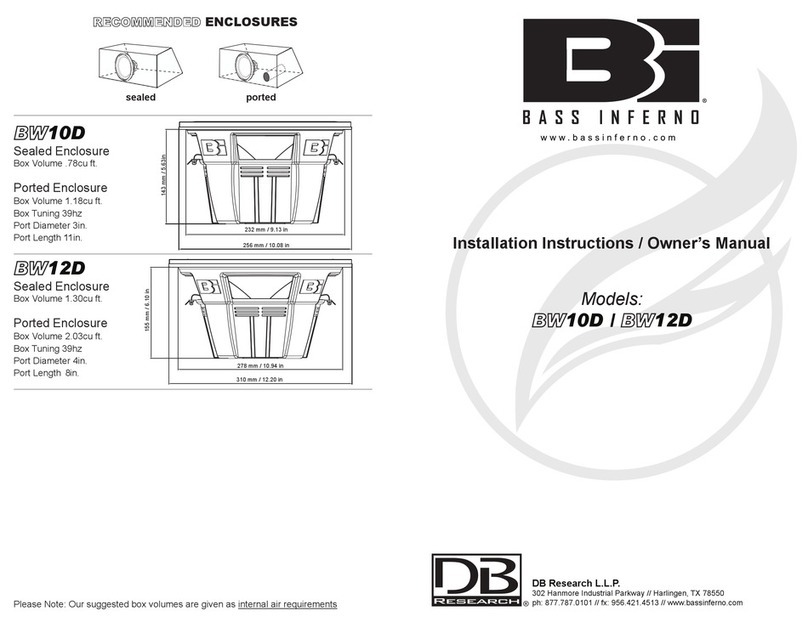 DB Research Bass Inferno BW10D User manual