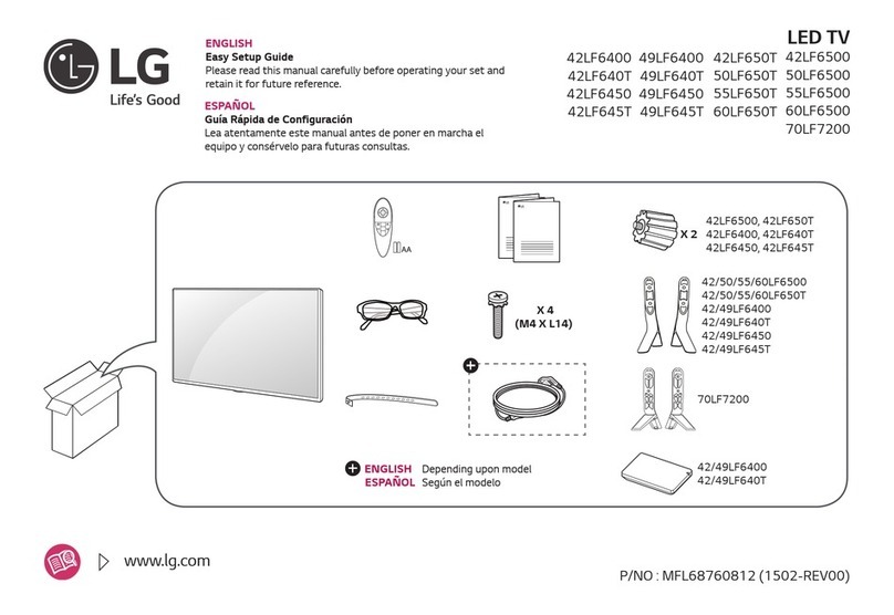 LG 50LF650T Quick start guide