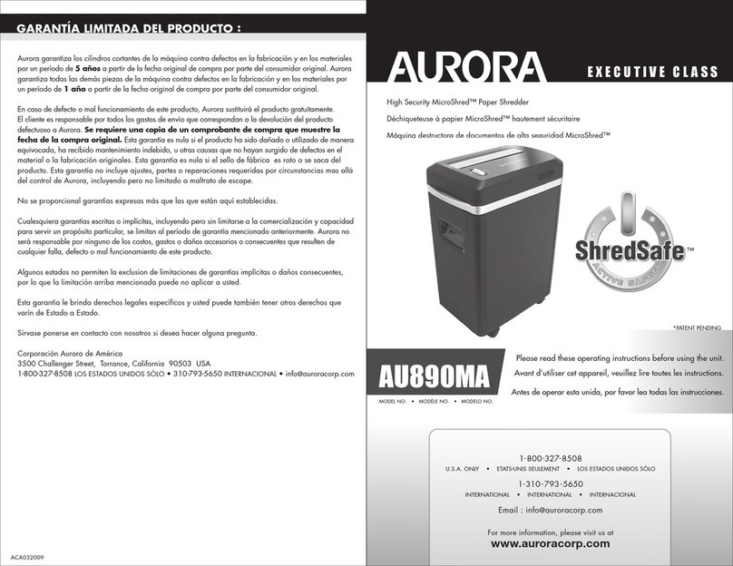 Aurora MicroShred AU890MA User manual