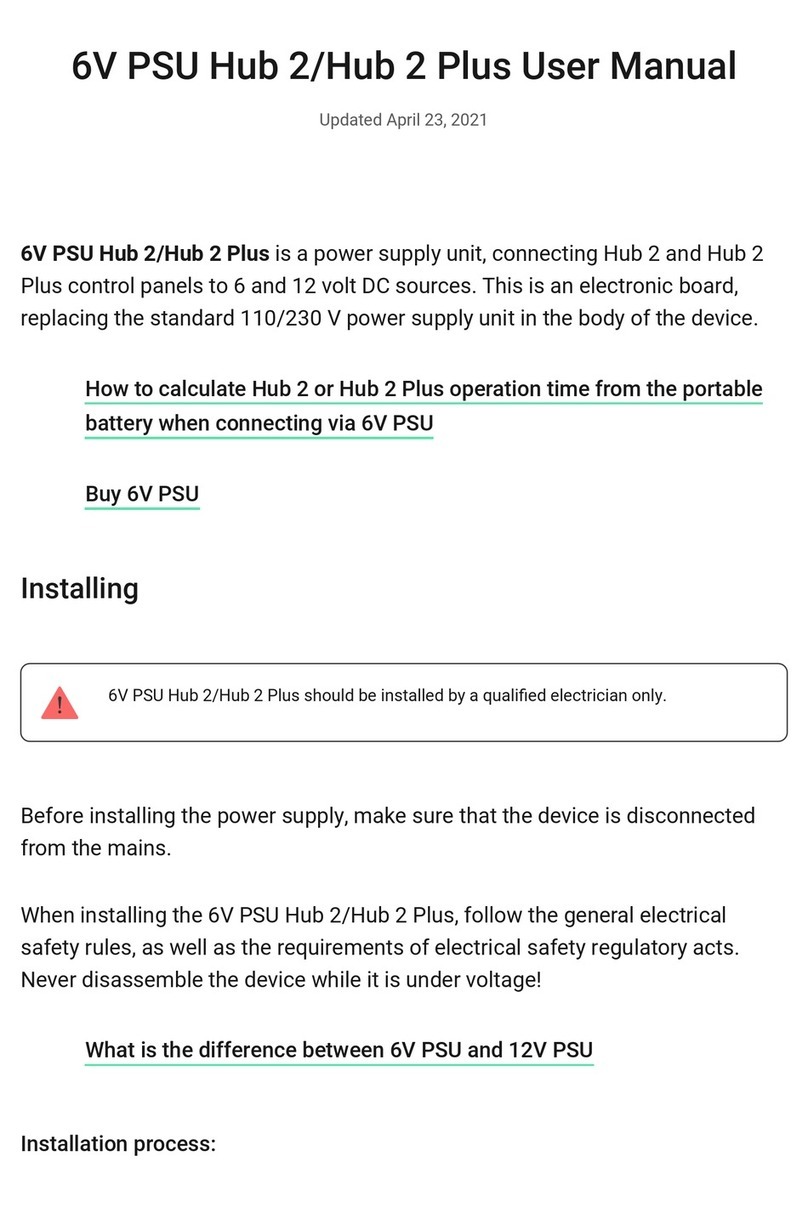 AJAX 6V PSU Hub 2 user manual
