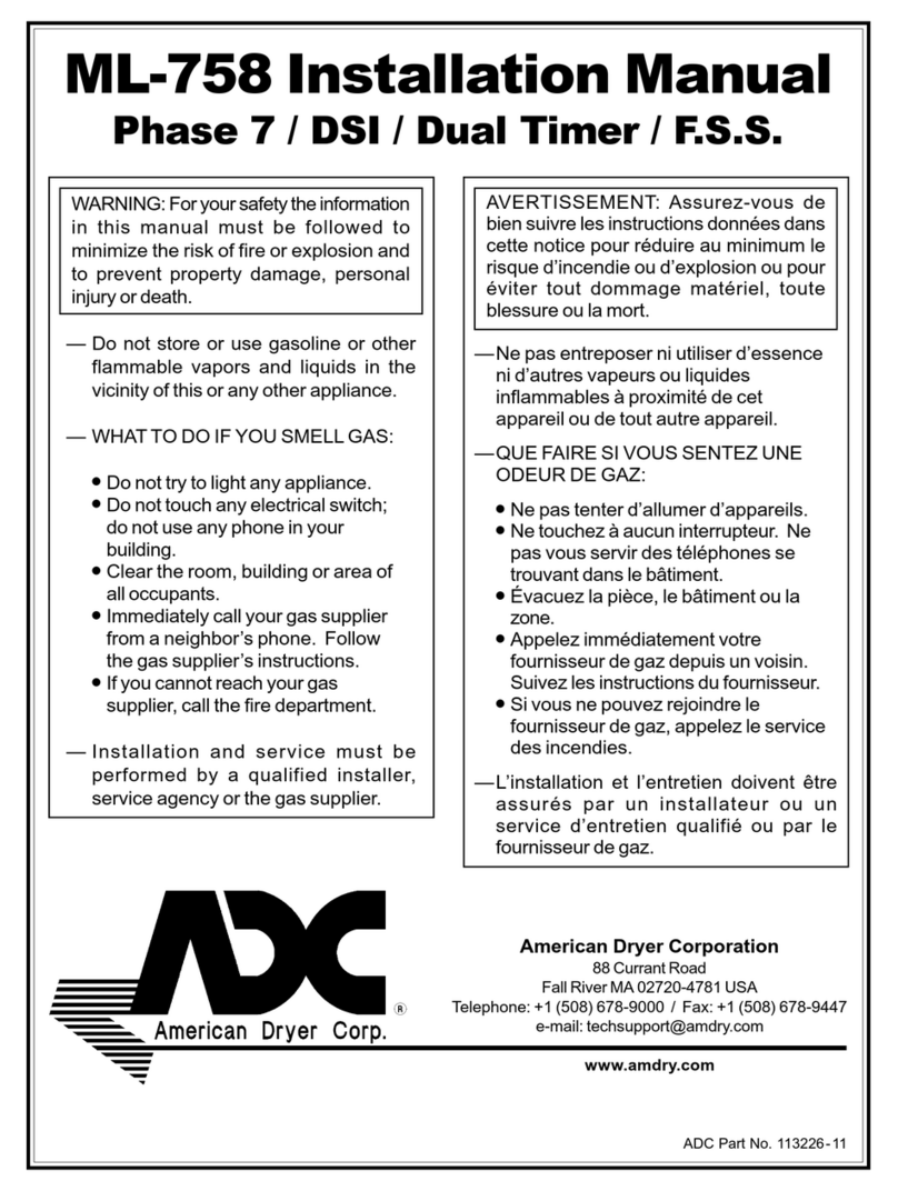 American Dryer Corp. ML-758 User manual