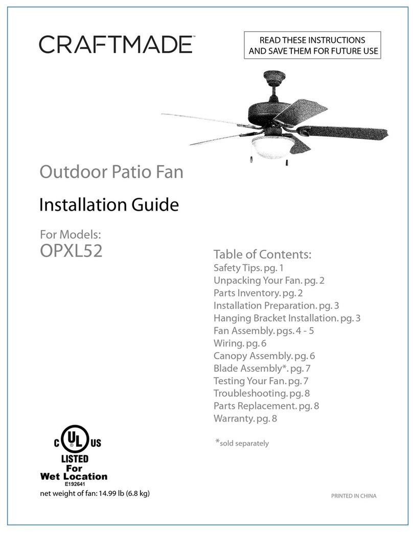 Craftmade OPXL52FB installation guide