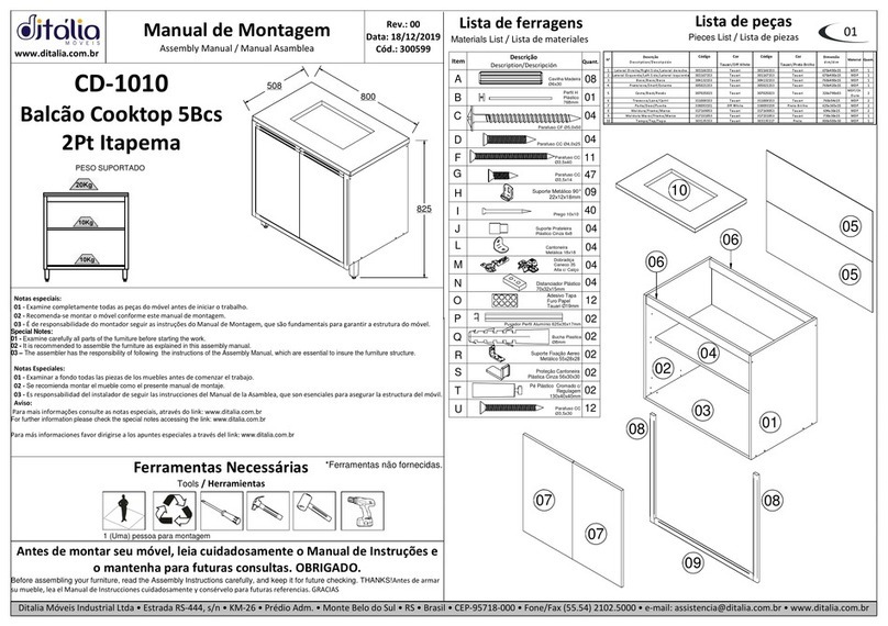 DITALIA CD-1010 Assembly manual