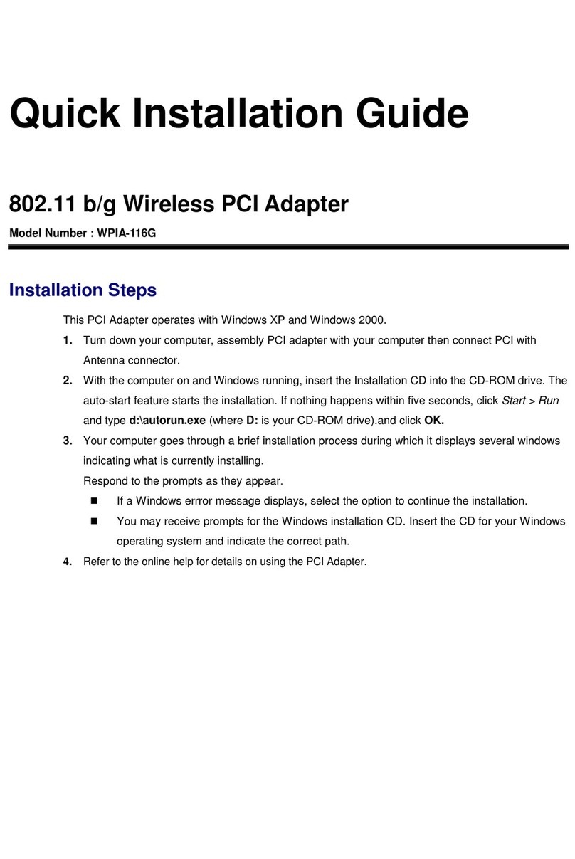 Gemtek WPIA-116G Quick installation guide