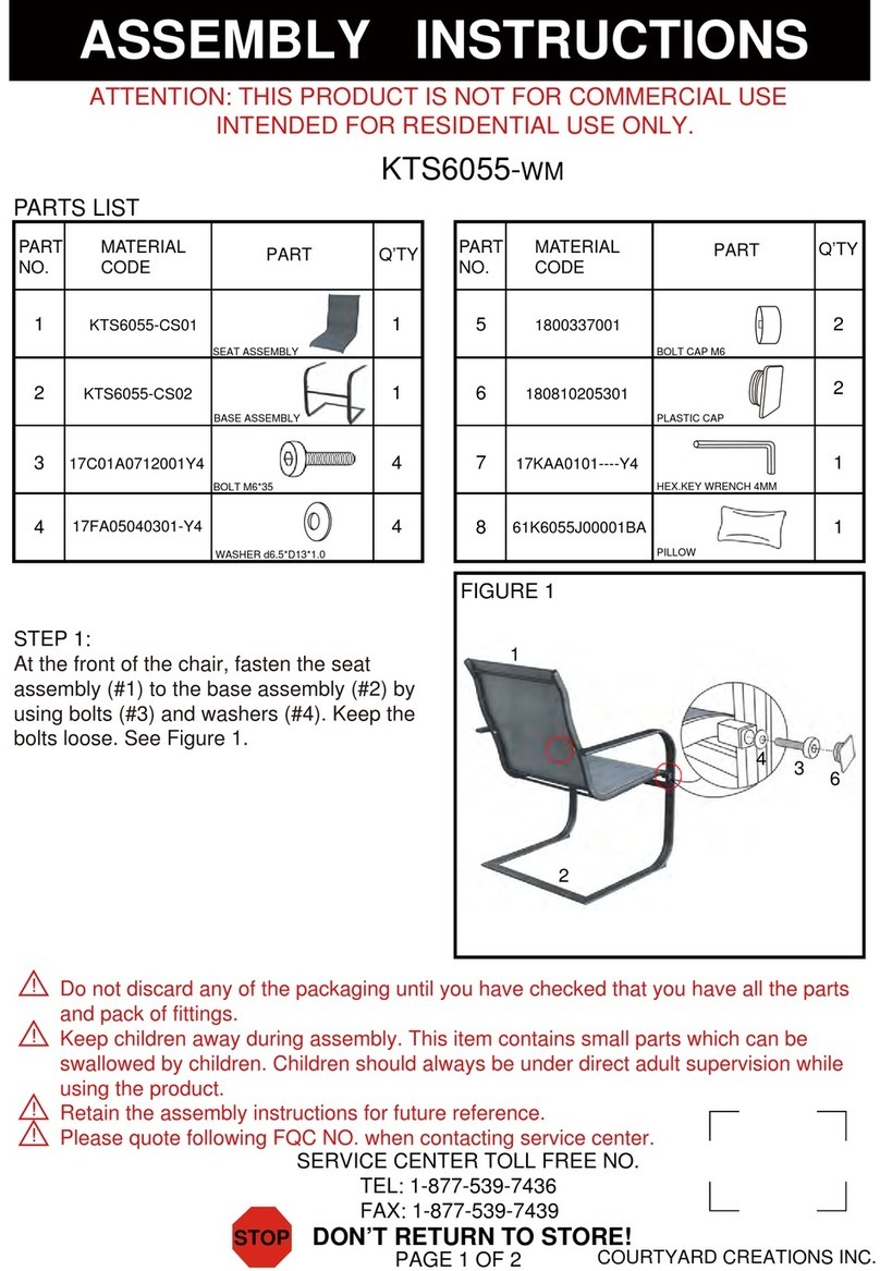Courtyard Creations KTS6055-WM Assembly instructions Courtyard Creations KTS6055-WM Assembly instructions