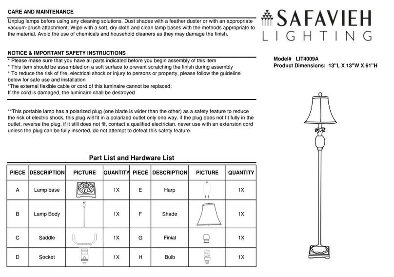 Safavieh LIT4009A User manual Safavieh LIT4009A User manual