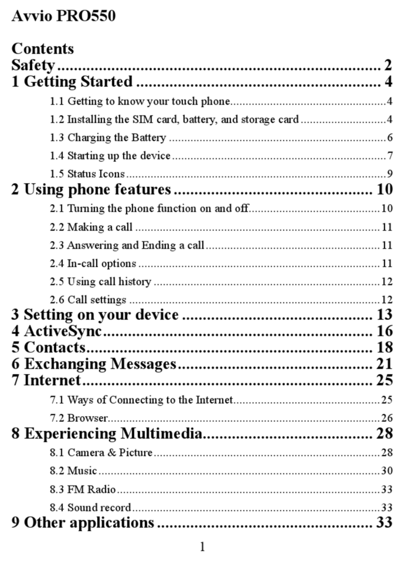Avvio PRO550 User manual
