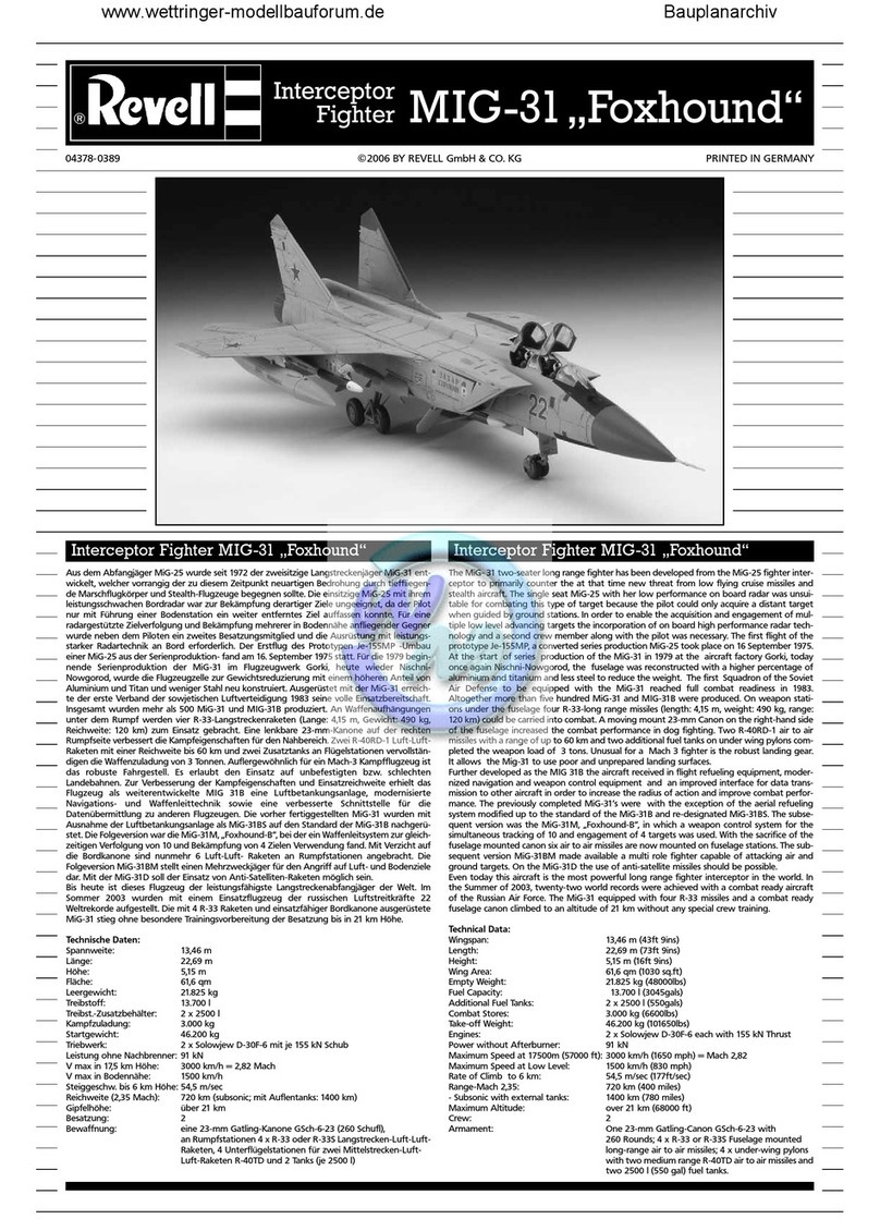 REVELL MIG-31 manual