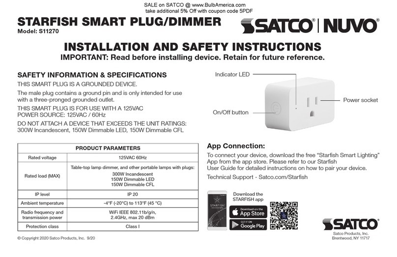 Satco Nuvo S11270 Installation and safety instructions