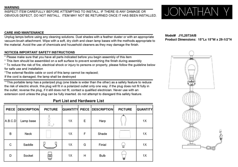 JONATHAN Y JYL2073A Instruction sheet JONATHAN Y JYL2073A Instruction sheet