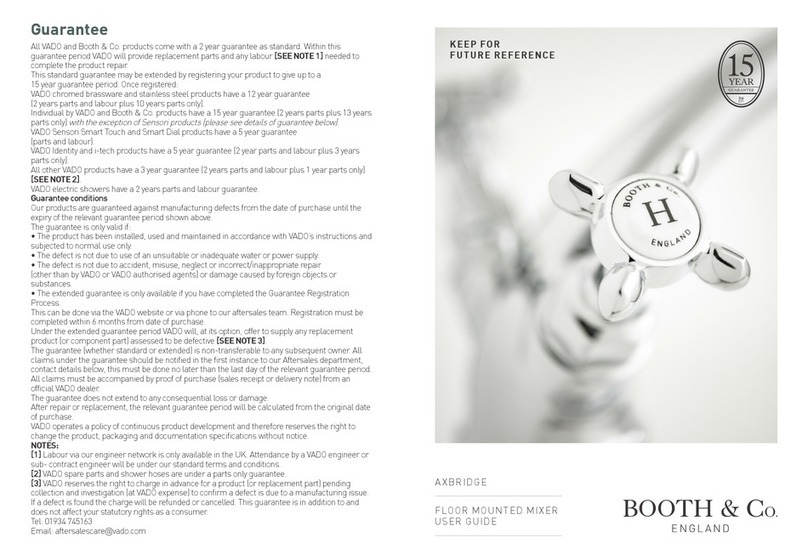 Booth & Co AXBRIDGE BC-AXB-233-CP User manual