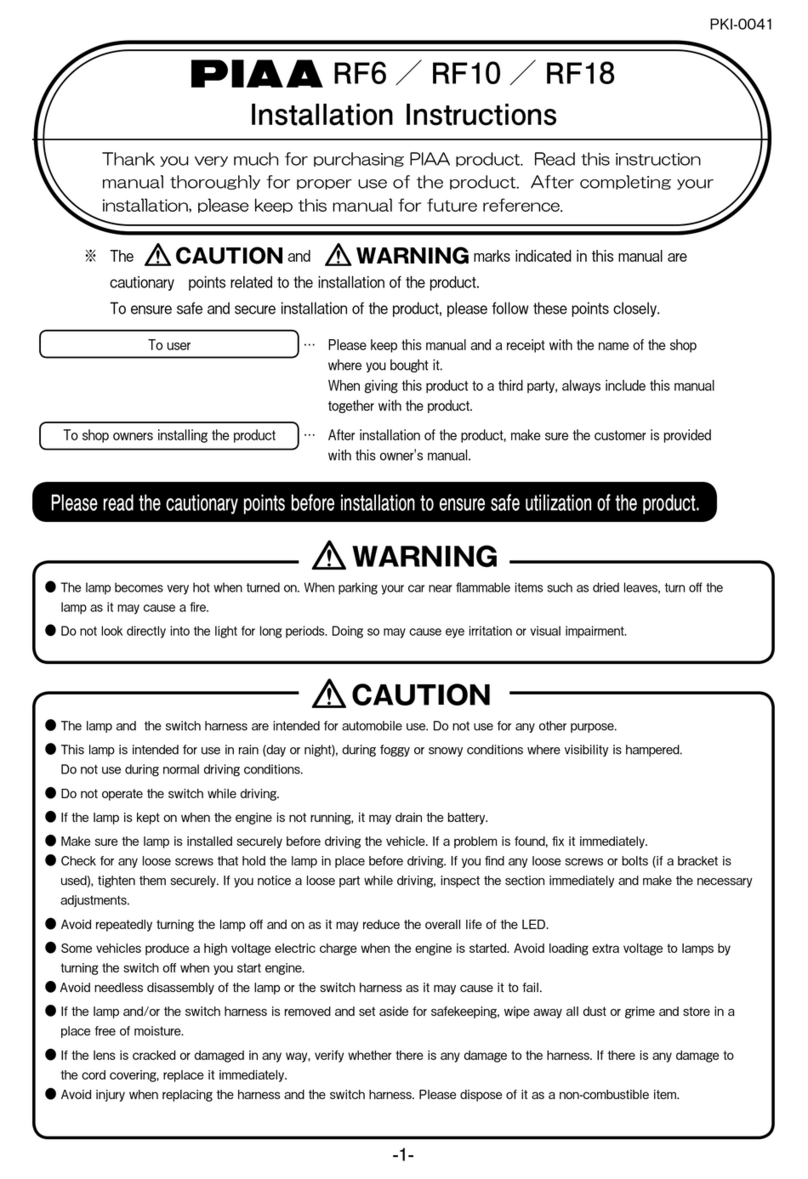 Piaa RF10 User manual
