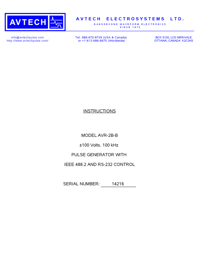 AVTECH ELECTROSYSTEMS LTD. AVR-2B-B instructions
