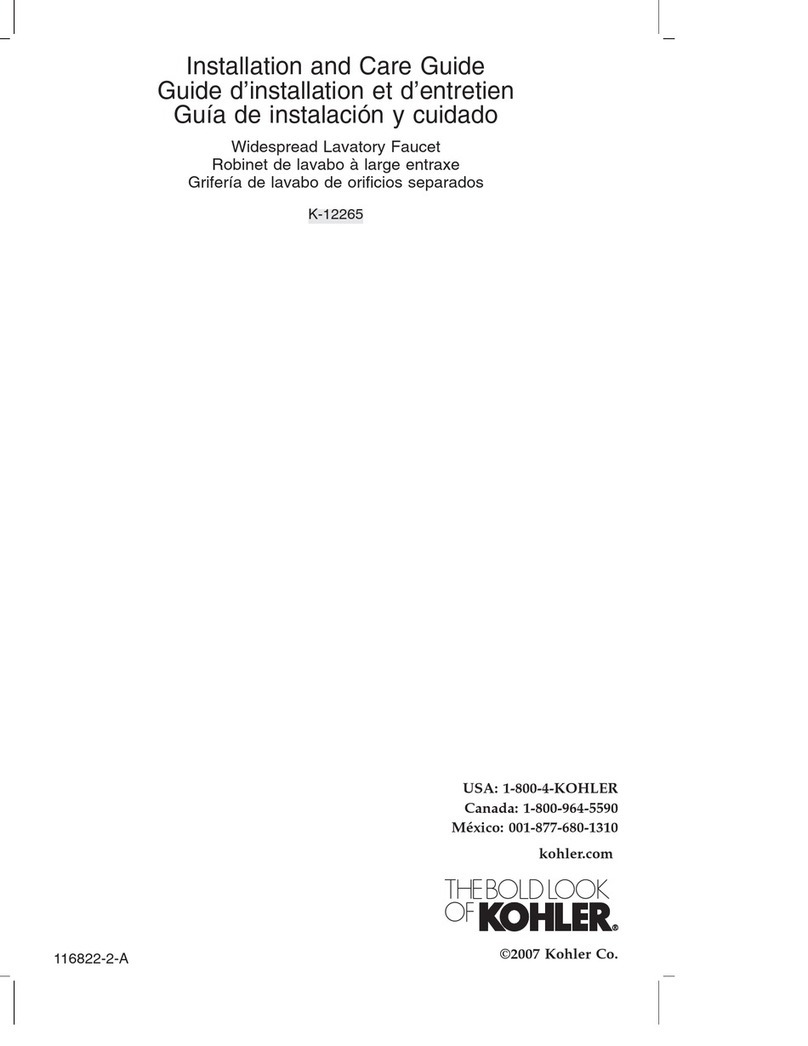 Kohler Fairfax K-12265 Assembly instructions Kohler Fairfax K-12265 Assembly instructions