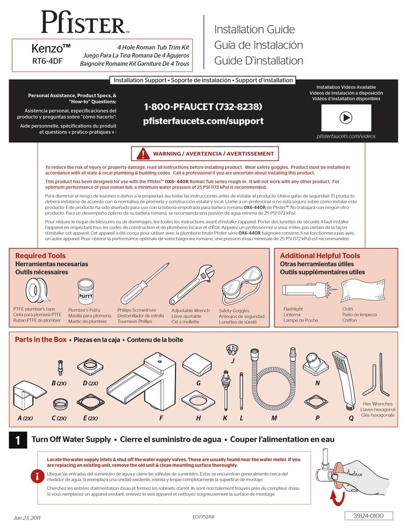 Pfister Kenzo RT6-4DF User manual