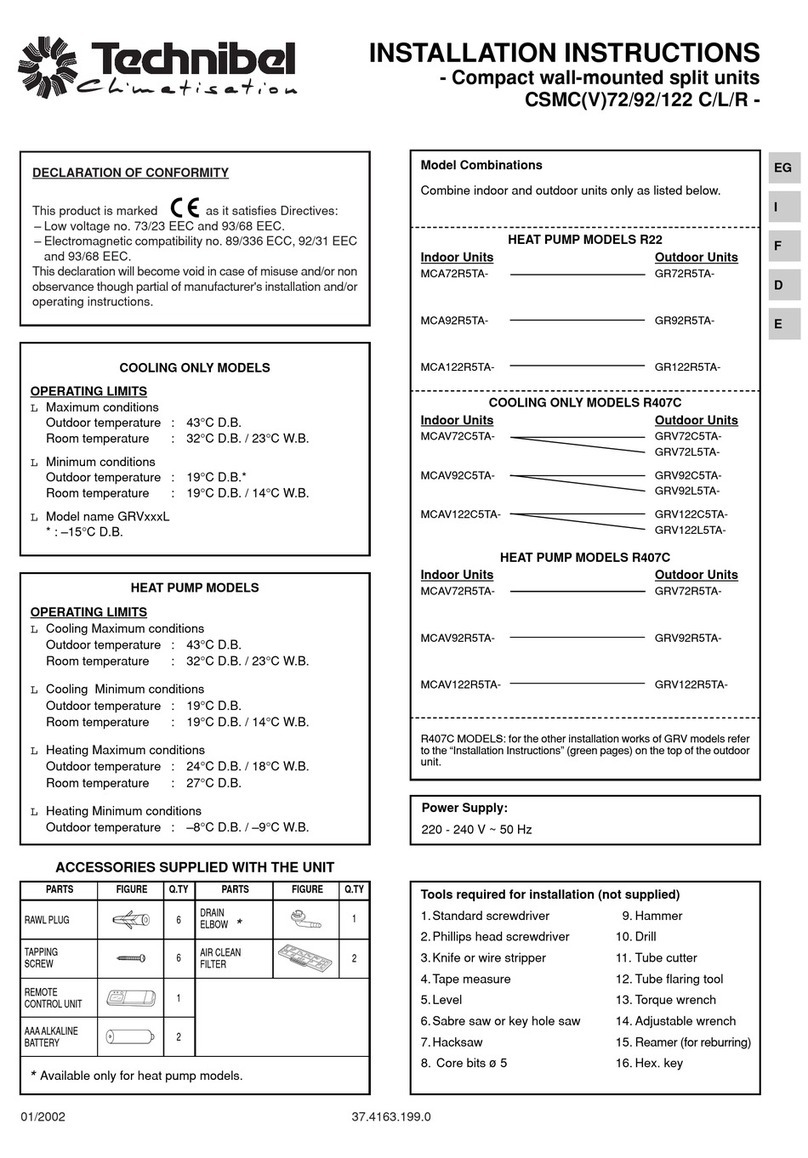 Technibel Climatisation GR72R5TA User manual