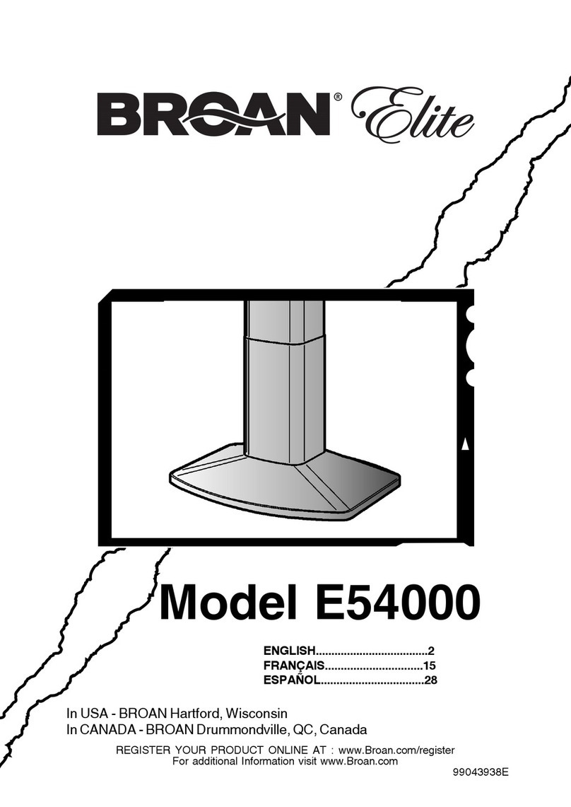 Broan Elite E5490 User manual