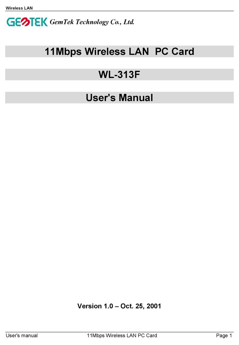 Gemtek WL-313F user manual