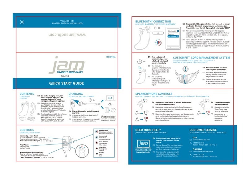 Jam Audio HXEP315A User manual