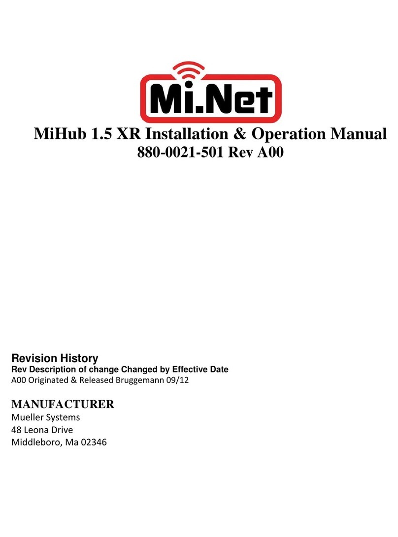 Mueller Systems Mi.Net MiHub 1.5 XR Installation & operation manual