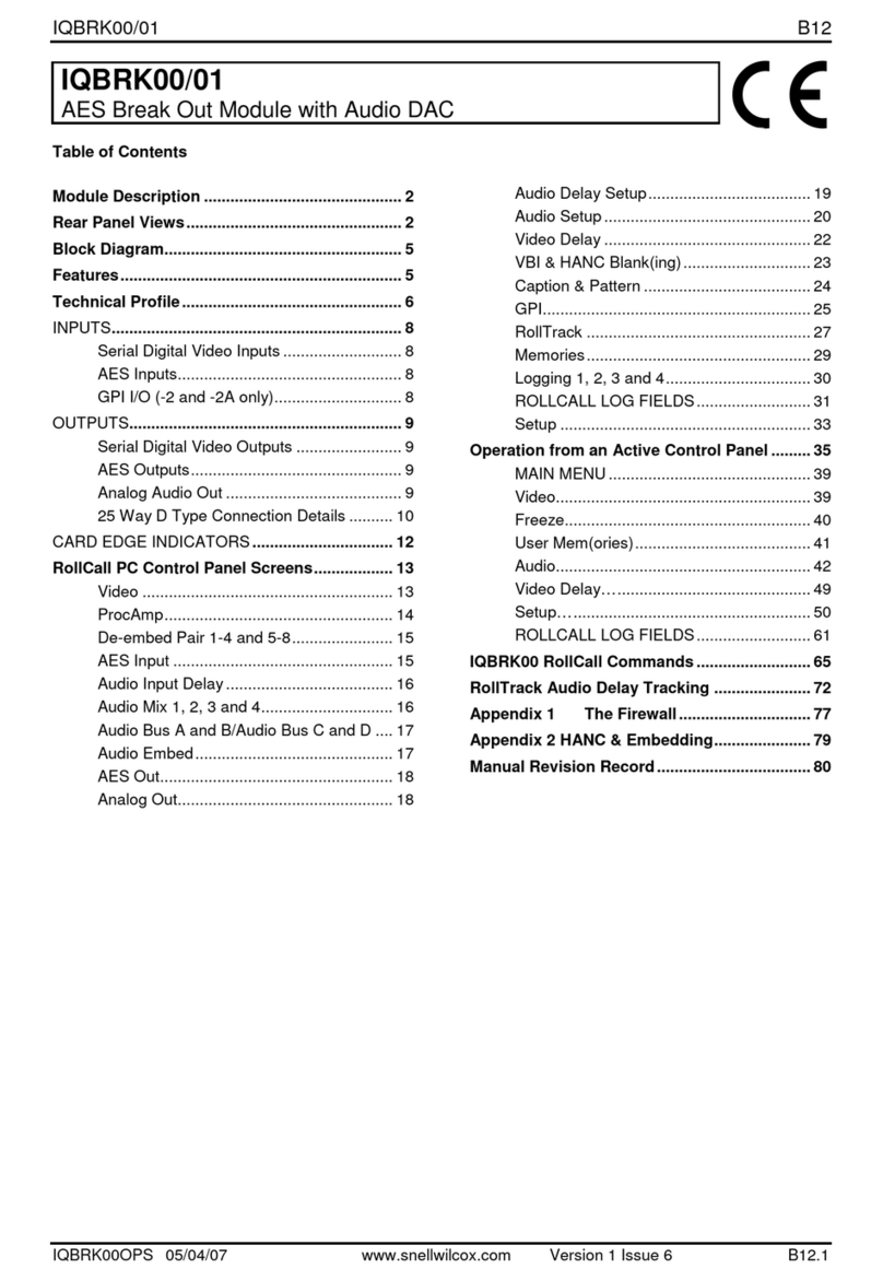 Snell & Wilcox IQBRK00/01 manual
