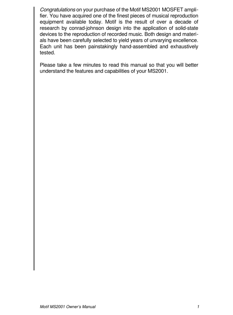 Conrad-johnson design Motif MS2001 User manual Conrad-johnson design Motif MS2001 User manual
