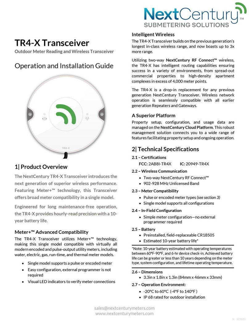 Next Century TR4-X Operation and installation guide