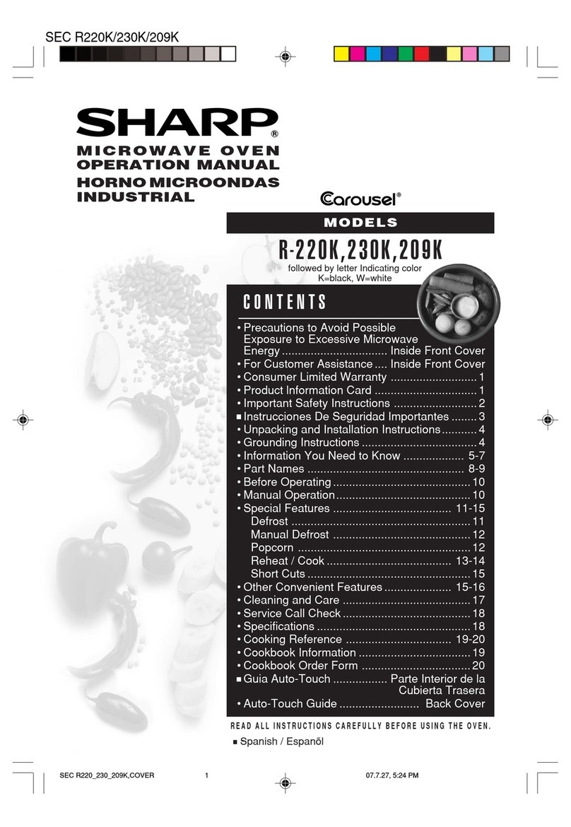 Sharp Carousel R2 K Series User manual