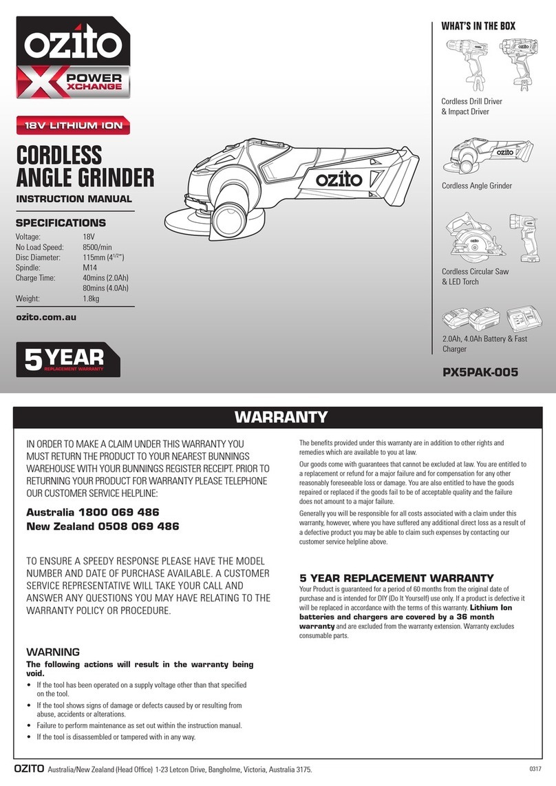 Ozito Power X Change PX5PAK-005 instruction manual