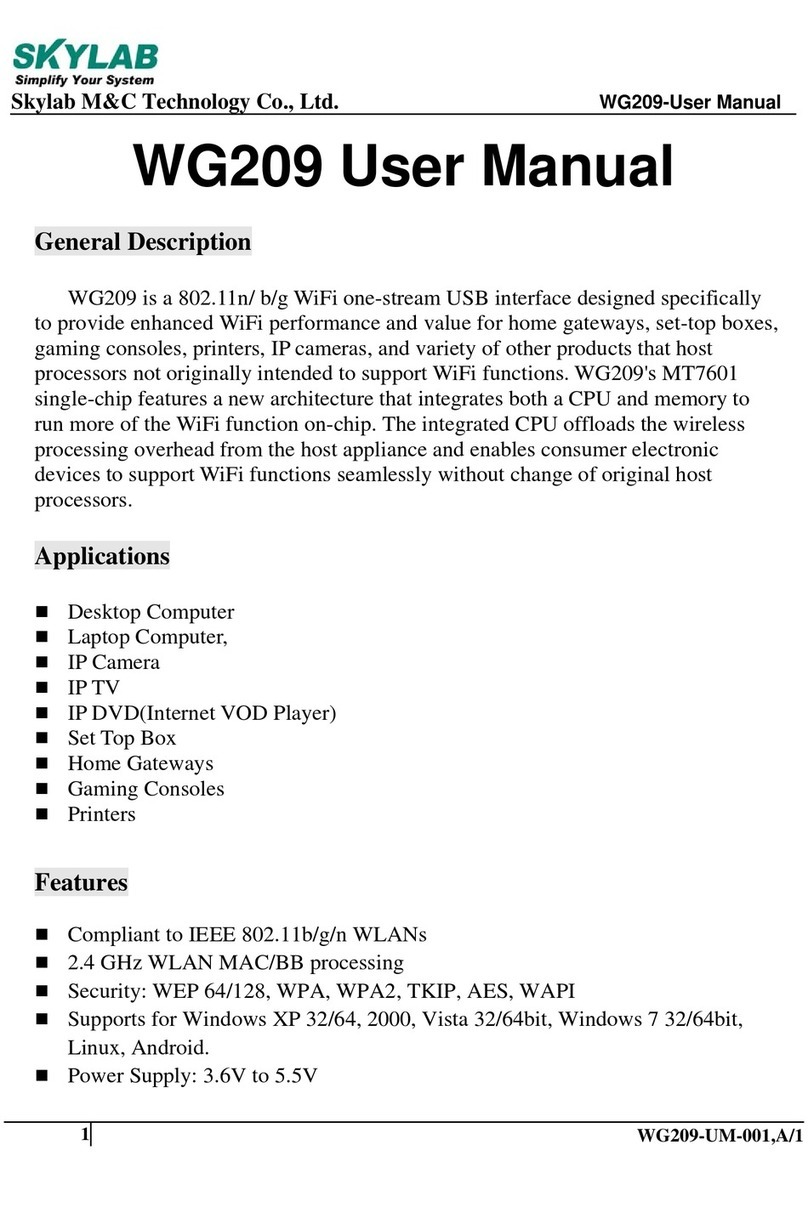 Skylab WG209 user manual