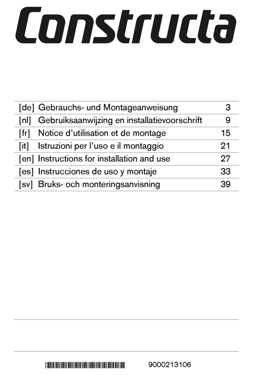 CONSTRUCTA CD96370 Instructions for installation and use