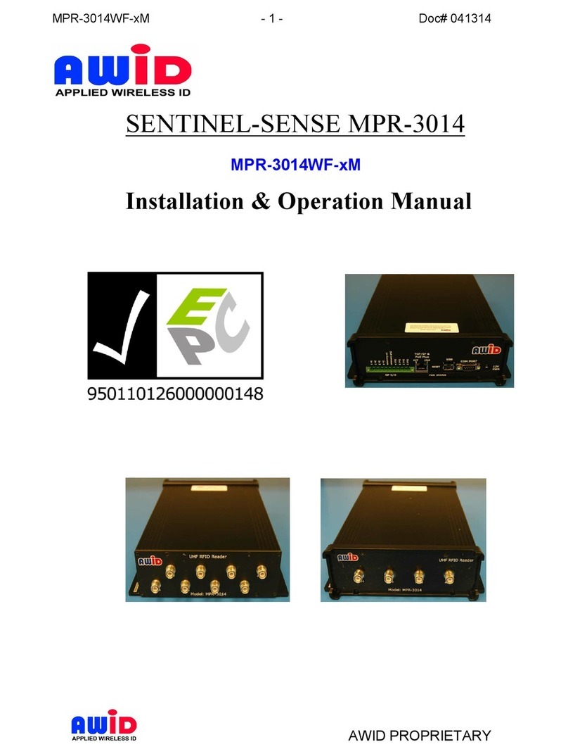 AWID SENTINEL-SENSE MPR-3014 Installation & operation manual