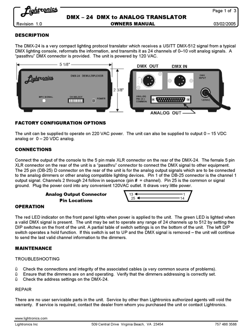 Lightronics DMX-24 owner's manual