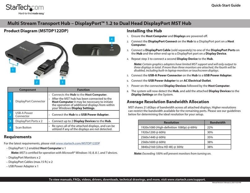 StarTech.com MSTDP122DP quick start guide