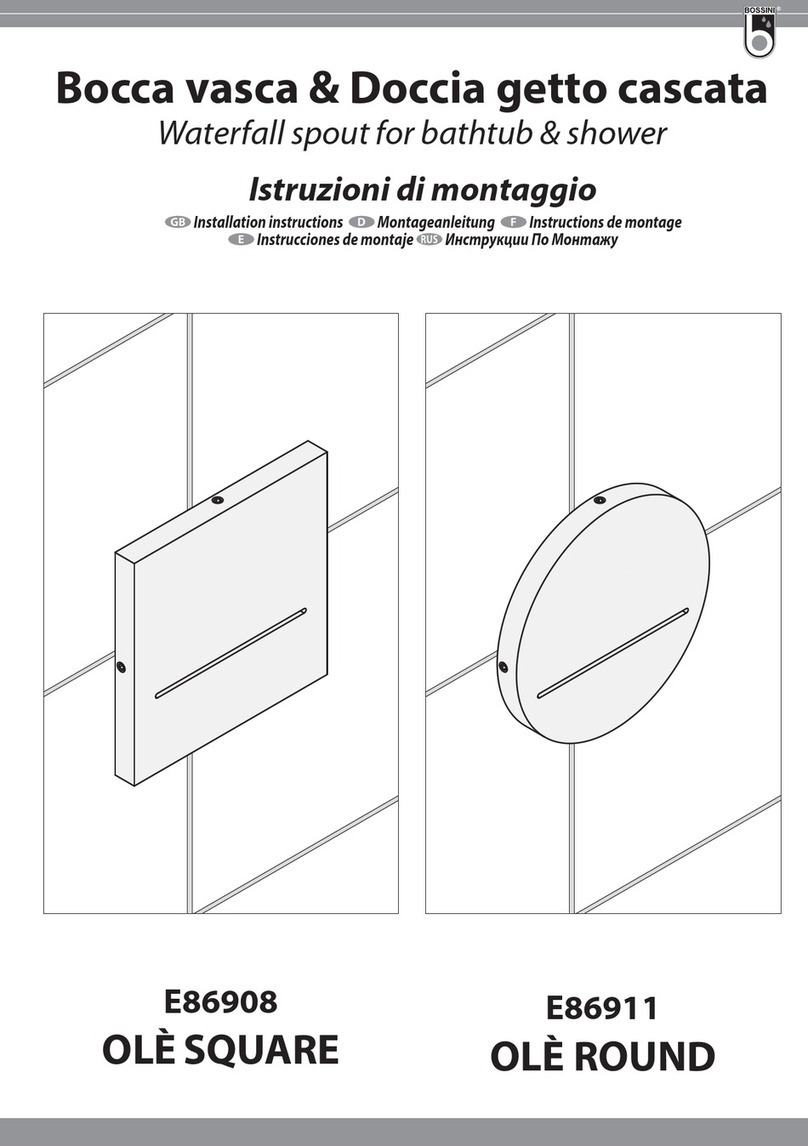 Bossini OLE SQUARE E86908 installation instructions Bossini OLE SQUARE E86908 installation instructions