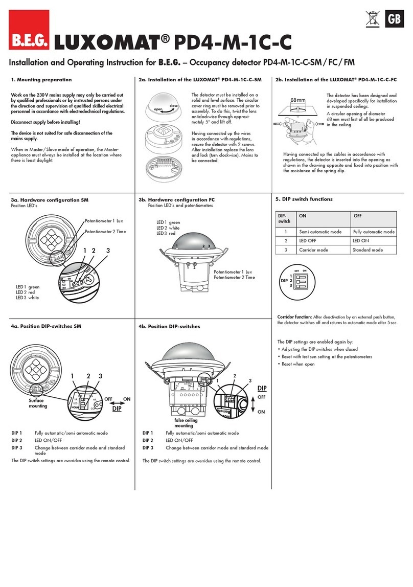 B.E.G. LUXOMAT PD4-M-1C-C-SM Installation and operating instruction