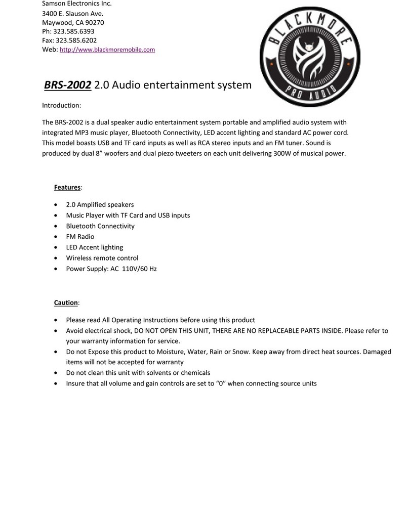 Samson BLACKMORE BRS-2002 manual