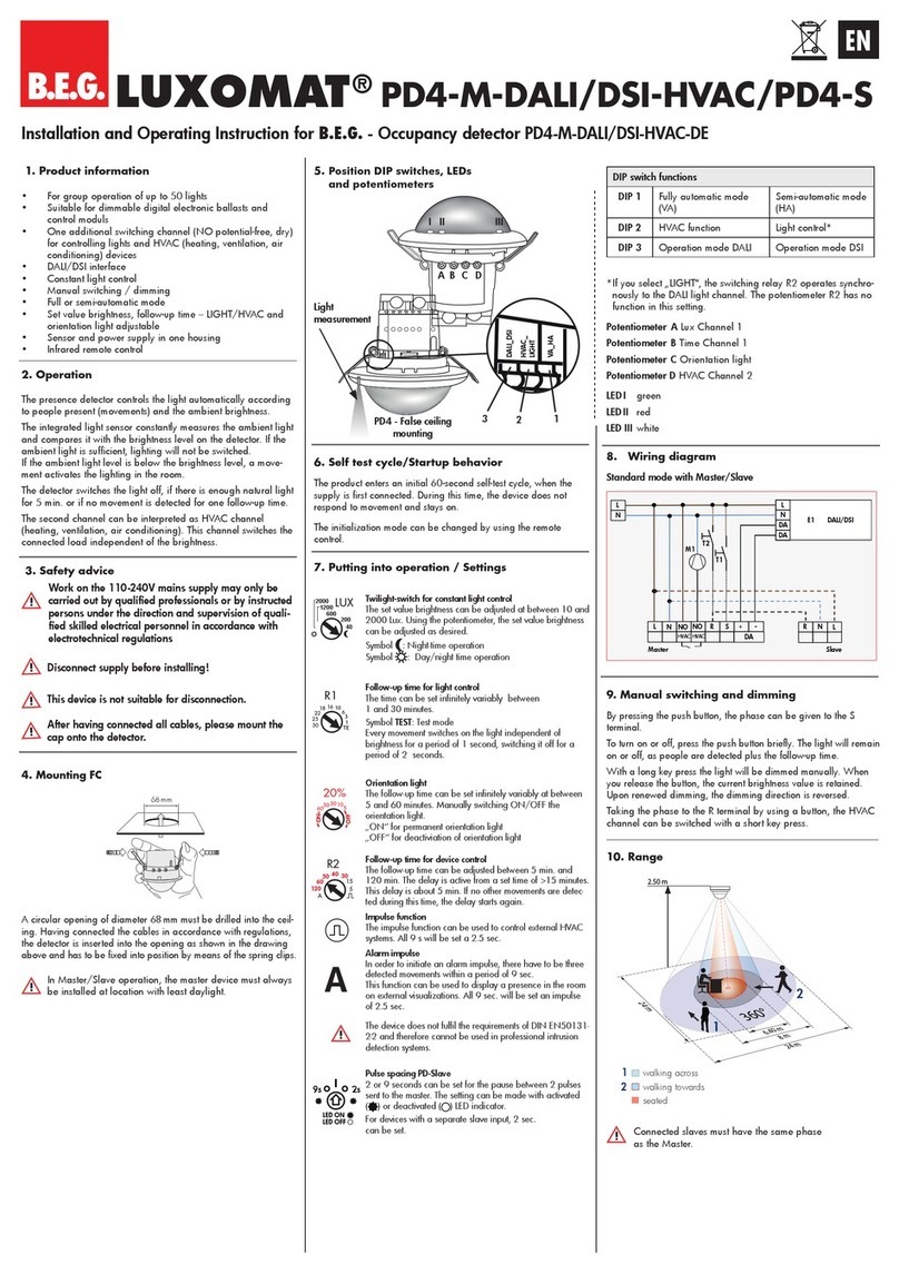 B.E.G. LUXOMAT PD4-S Series Installation and operating instruction B.E.G. LUXOMAT PD4-S Series Installation and operating instruction
