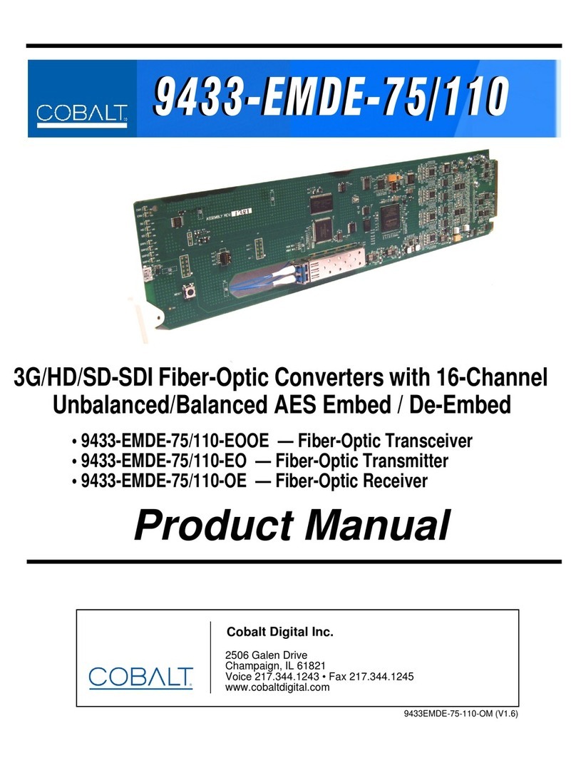 Cobalt Digital Inc 9433-EMDE-75 User manual