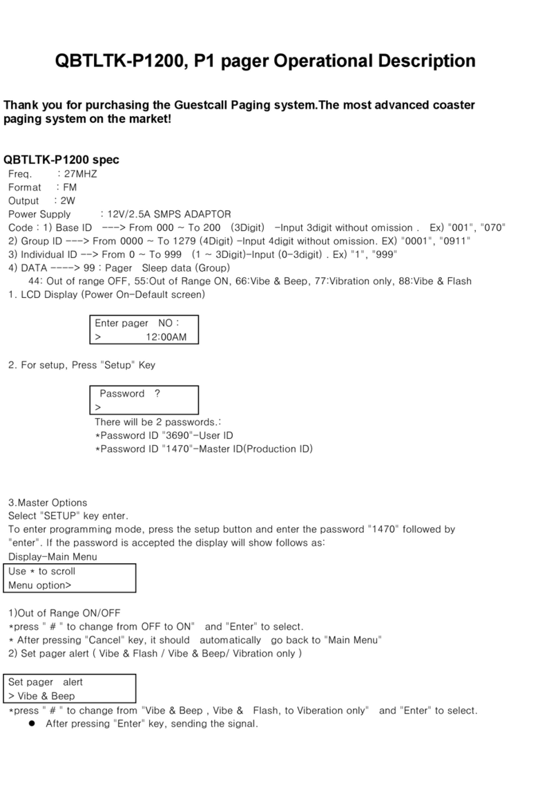 Leetek Guestcall QBTLTK-P1200 Quick start guide