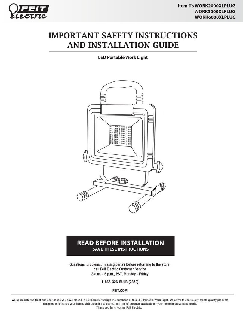 Feit Electric WORK6000XLPLUG Instructions and installation guide