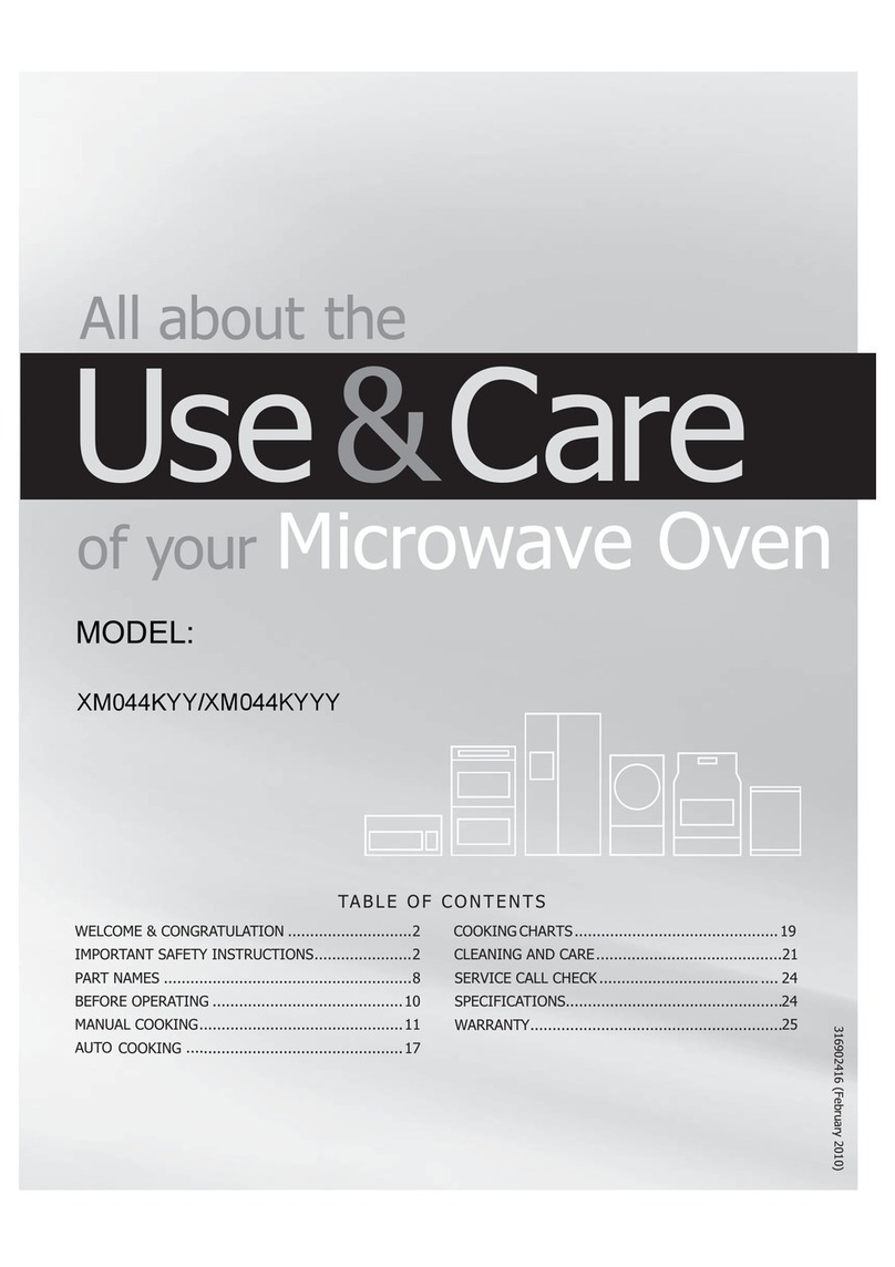 Frigidaire M044K Series use & care