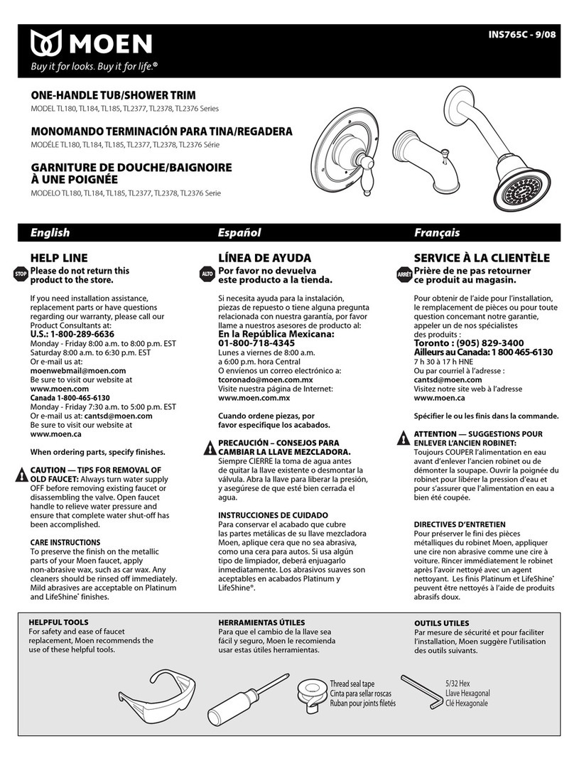 Moen TL180 Series User manual
